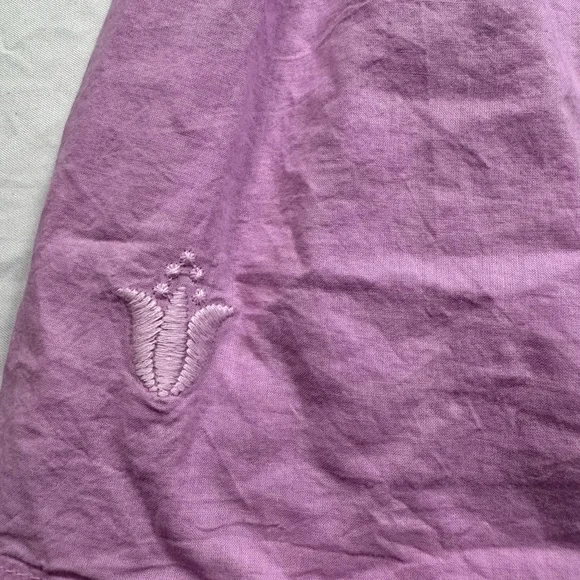 J. Marie Lavender Flutter Sleeve Embroidered Blouse - Picture 2 of 7